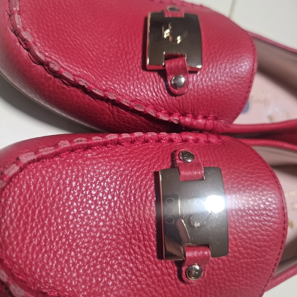 Kate Spade Red Leather Loafers - Picture 2 of 8